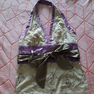 Lavender and Olive halter top